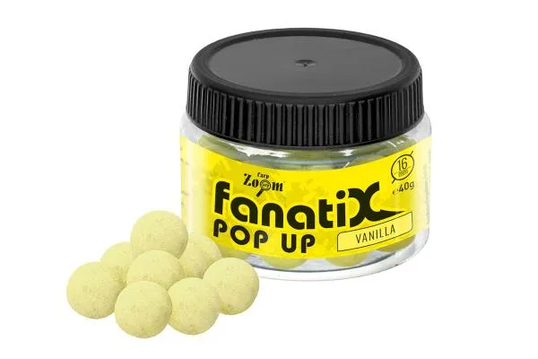 CarpZoom Fanati-X horogcsali, 16 mm, vanília, 40 g PopUp