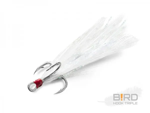 Delphin B!RD Hook TRIPLE / 3db-fehér tollak #8