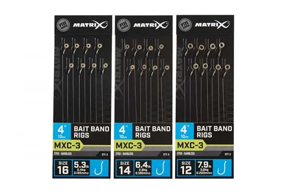 MXC-3 Bait Band Rigs 10cm/4ins Size 16 / 0.165mm