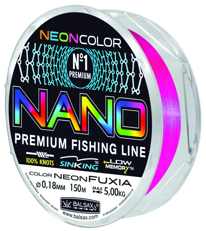 Balsax Nano Neon Fuxia 0,22mm/150m monofil zsinór 