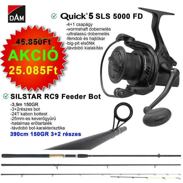 SILSTAR 5 SLS 5000 FD + RC9 150G 3,9M 3+2 feeder szett