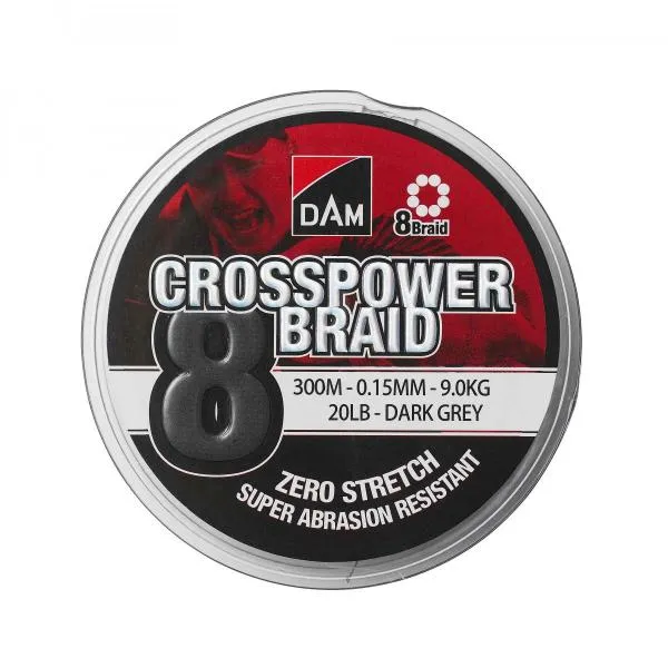 D.A.M CROSSPOWER 8-BRAID 300M 0,17MM 11,3KG fonott zsinór