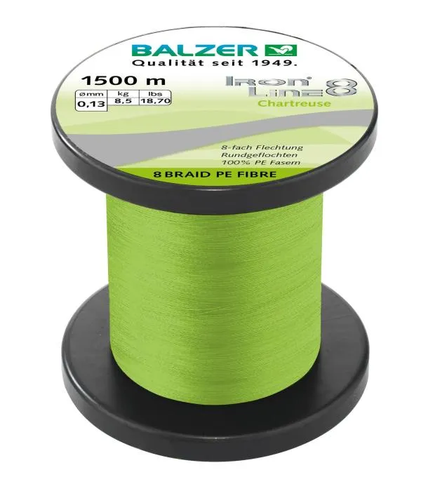 Balzer Ironline 8 Chartreuse zöld 1500m 0,10mm fonott zsin...
