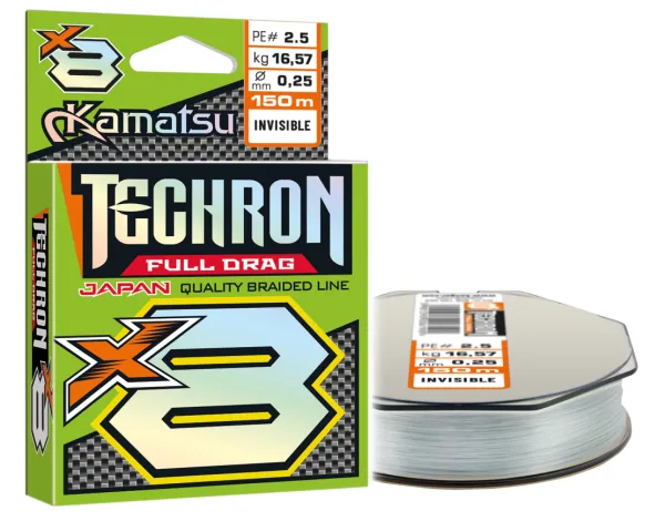 KAMATSU Techron Full Drag X8 Invisible 0,04/150m PE 0.2