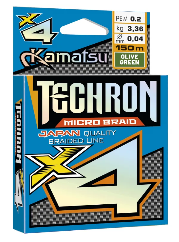 KAMATSU Techron Micro Braid X4 Olive Green 0.08/150m PE 0....