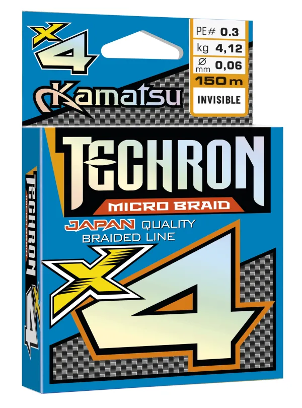 KAMATSU Techron Micro Braid X4 Invisible 0.04/150m PE 0.2