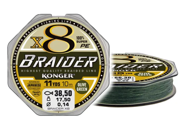 KONGER Braider X8 Olive Green 0.14/10m