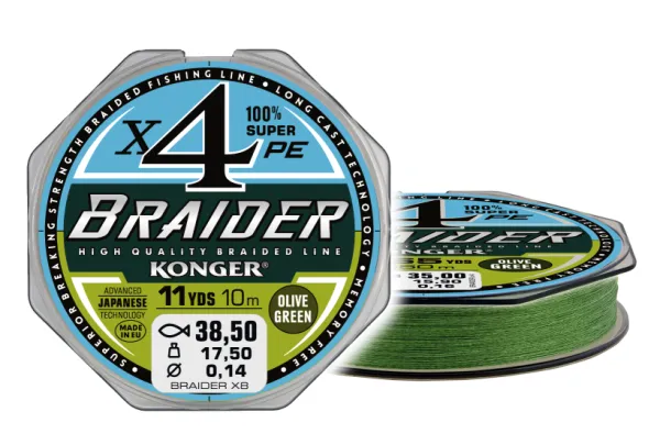KONGER Braider X4 Olive Green 0.25/10m