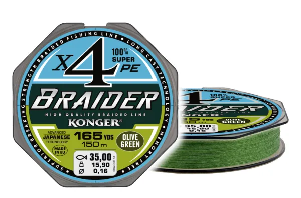 KONGER Braider X4 Olive Green 0.16/150m