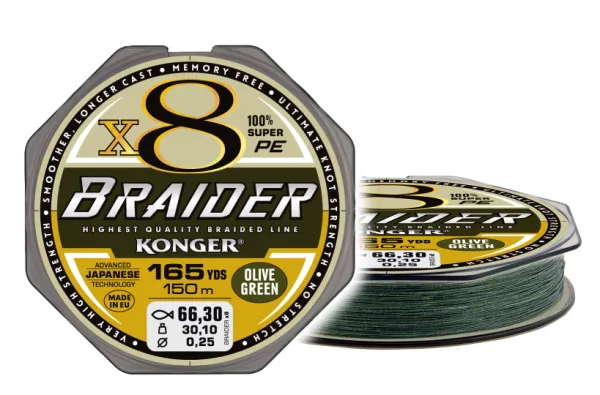 KONGER Braider X8 Olive Green 0.06/150m