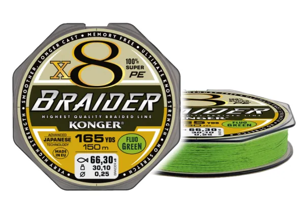 KONGER Braider X8 Fluo Green 0.06/150m