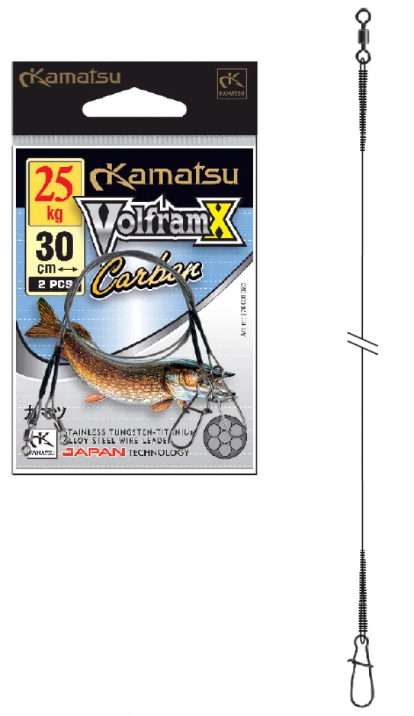 KAMATSU Volfram X Carbon Leader 30cm 5kg 