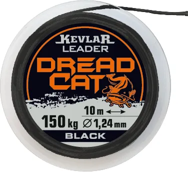 DREADCAT Catfish Leader Kevlar 150kg/1,24mm Black 10m Drea...