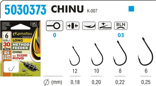 KAMATSU Method Feeder Long Chinu 6 with Silicone Ring