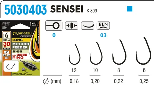KAMATSU Method Feeder Long Sensei 10 with Silicone Ring