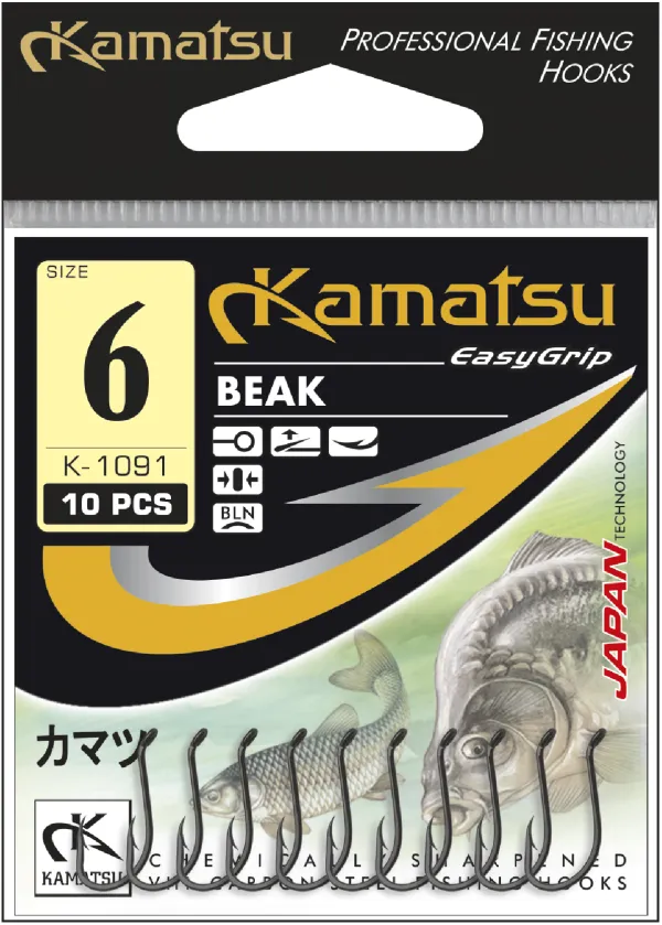 KAMATSU Kamatsu Beak 10/0 Black Nickel Ringed