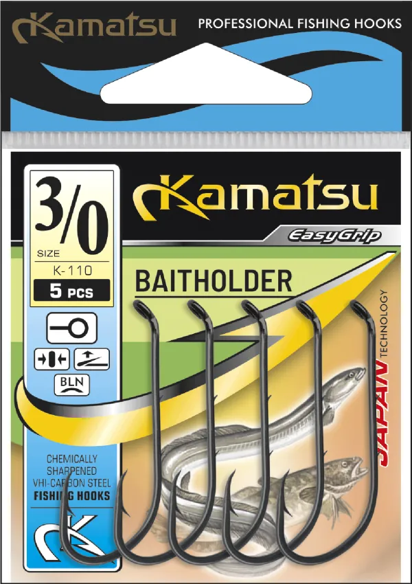 KAMATSU Kamatsu Baitholder 1/0 Black Nickel Ringed