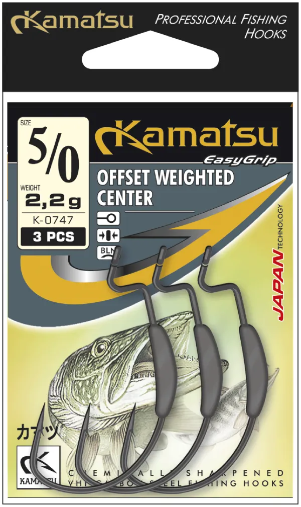 KAMATSU Kamatsu Offset Weighted Center 2/0 Black Nickel Ri...