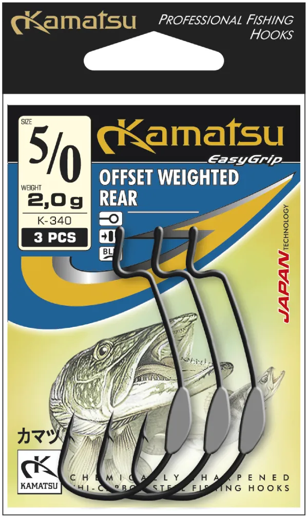 KAMATSU Kamatsu Offset Weighted Rear 1/0 Black Nickel Ring...