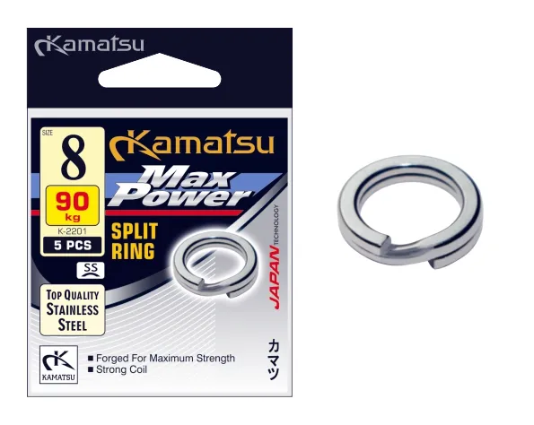 KAMATSU Max Power Split Ring K-2201 8mm 90kg SS