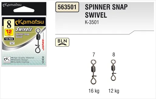 KAMATSU Spinner Snap Swivel 8BLN 12kg K-3501