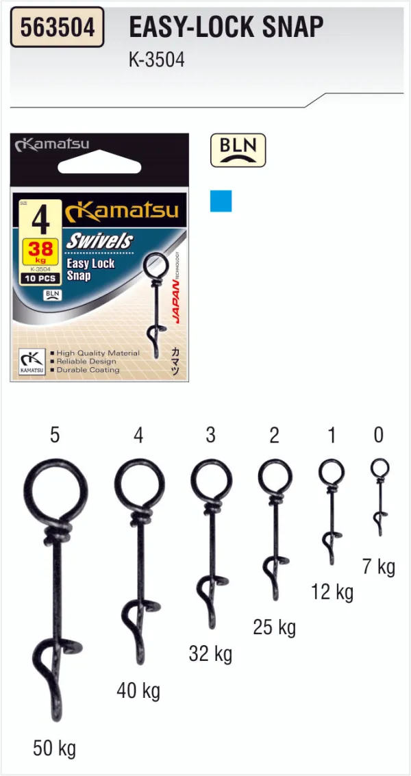 KAMATSU Easy Lock Snap 0BLN 7kg K-3504