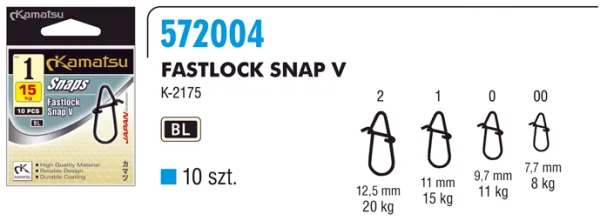 KAMATSU Fastlock V Snap BL Size 1 11mm 15kg