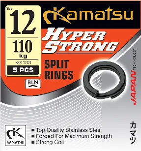 KAMATSU Hyper Strong Split Ring K-2199 BLN 2,5mm 4,5kg 