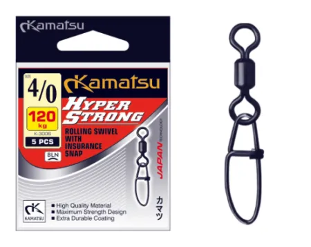 KAMATSU Hyper Strong Swivel with Snap 1/0 55kg K-3006