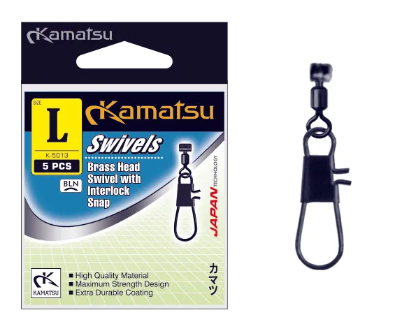 KAMATSU Brass Head Swivel with Interlock Snap M K-5013