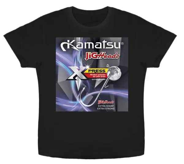 KAMATSU Kamatsu T-Shirt Jig Heads Black Size XXL
