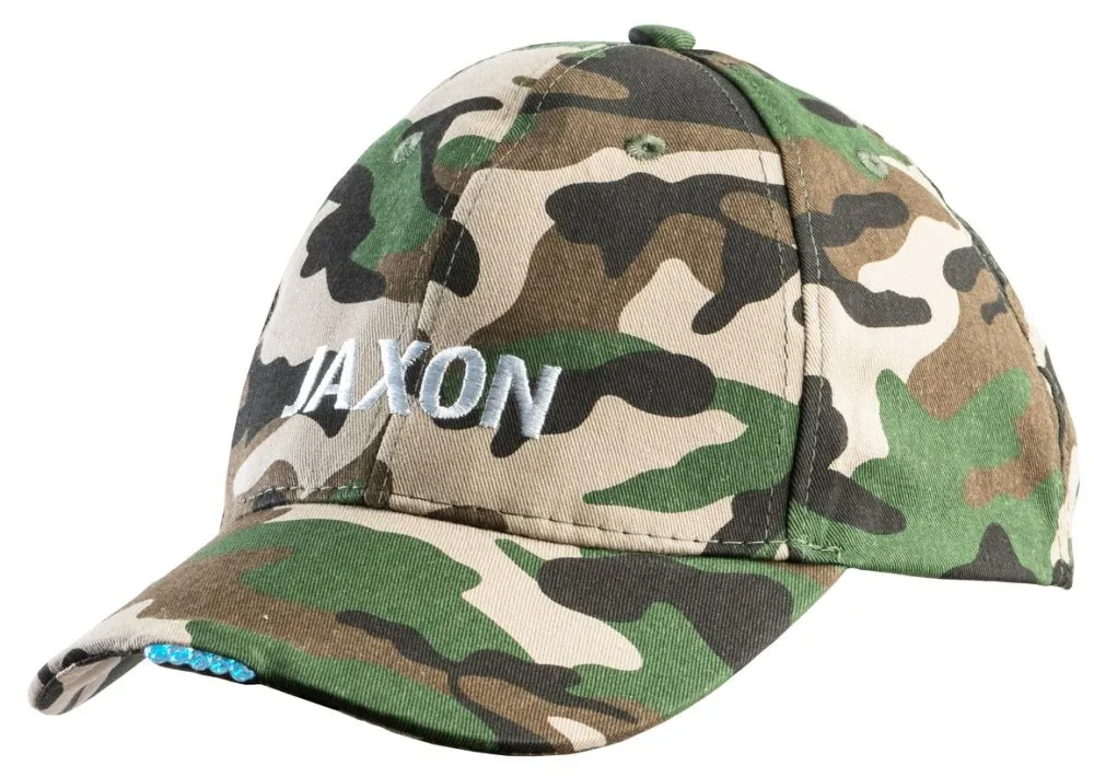 JAXON CAP WITH FLASHLIGHT - CAMOUFLAGE(DARK) 5 led 2xCR203...