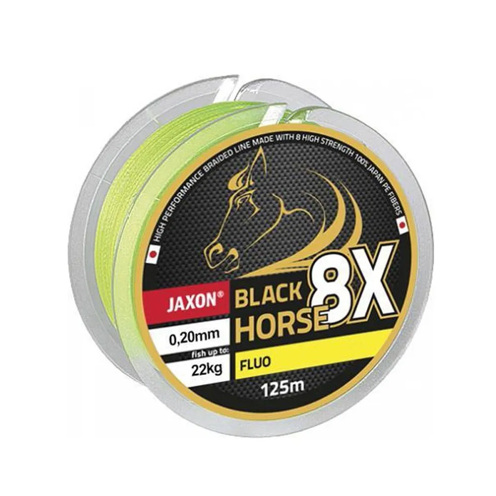 JAXON BLACK HORSE 8X FLUO BRAIDED LINE 0,08mm 125m