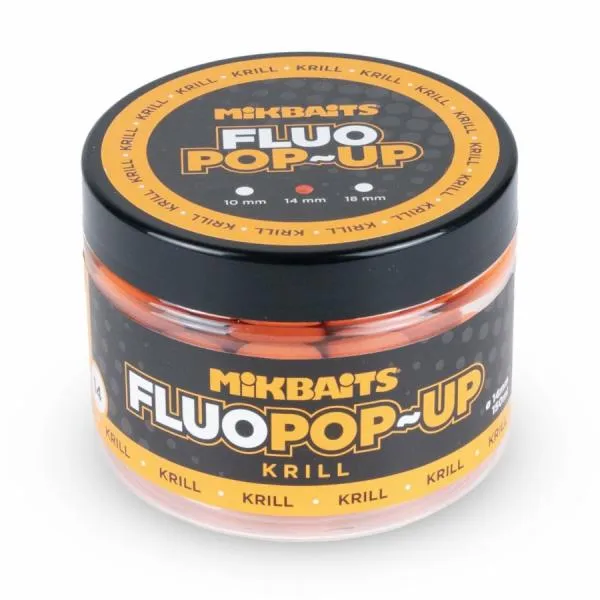 MIKBAITS POP-UP FLUO BOJLI 150ml – KRILL-RÁK 14mm