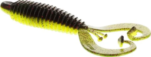RingCraw Curltail 9cm 6g Black/Chartreuse 5pcs