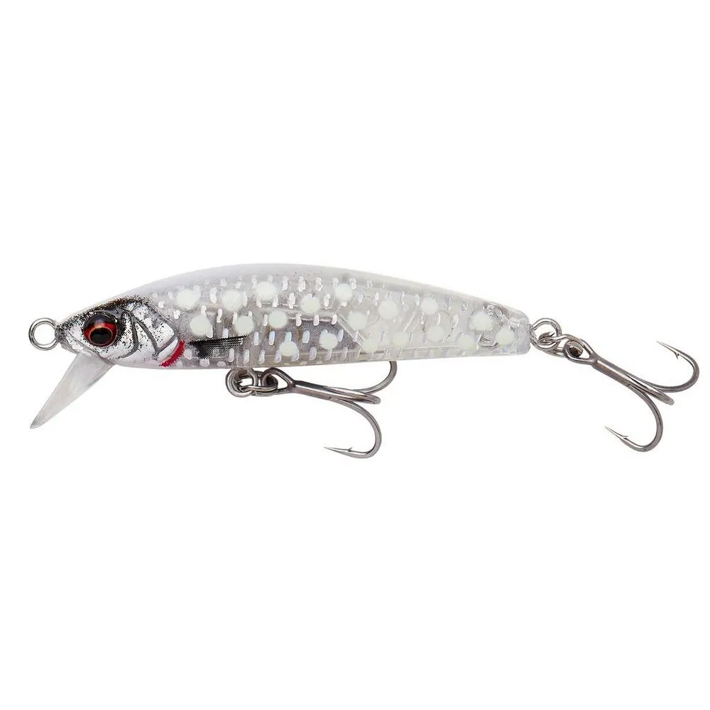 SAVAGE GEAR GRAVITY MINNOW 5CM 8G FS CRYSTAL W GLOW wobble...