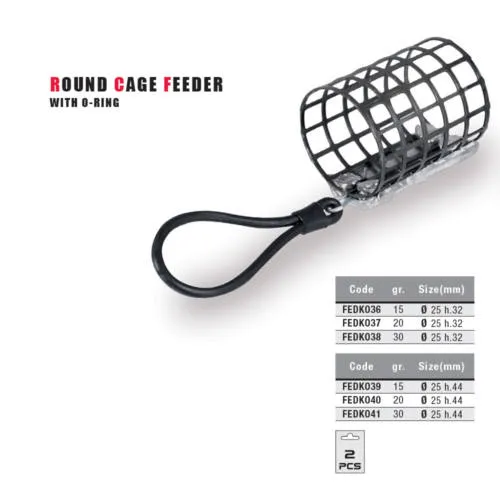 Round Cage Feeder with O-ring (25x32)-15 gr