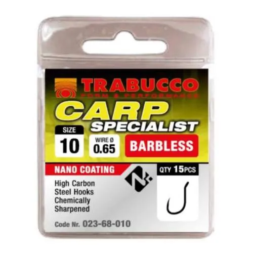 Trabucco Carp Specialist szakáll nélküli horog 10 15 db