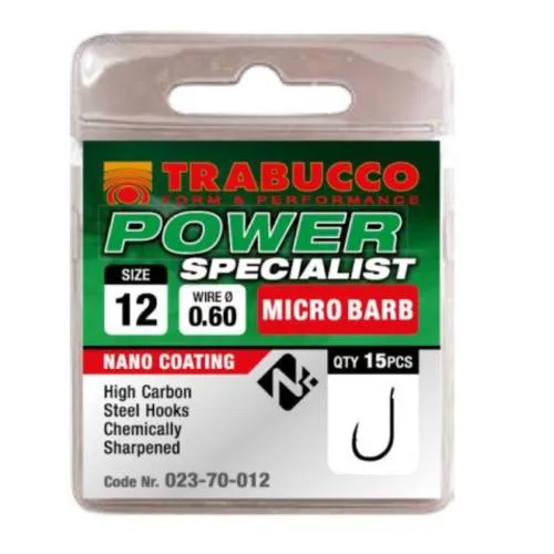 Trabucco Power Specialist mikro szakállas horog 12 15 db