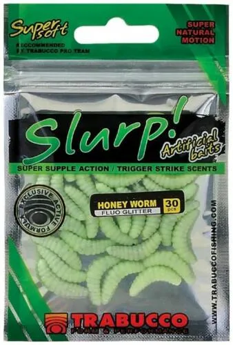 Trabucco Slurp Bait Honey Worm Fluo Glitter 30 db Fluo gum...