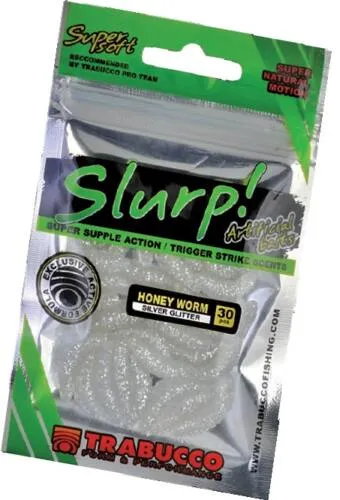 Trabucco Slurp Bait Honey Worm XL Silver Glitter 25 db ezü...
