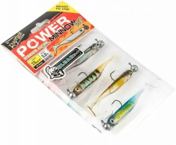 Rapture Power Minnow Set Shad Tail Clear Water 75 mm