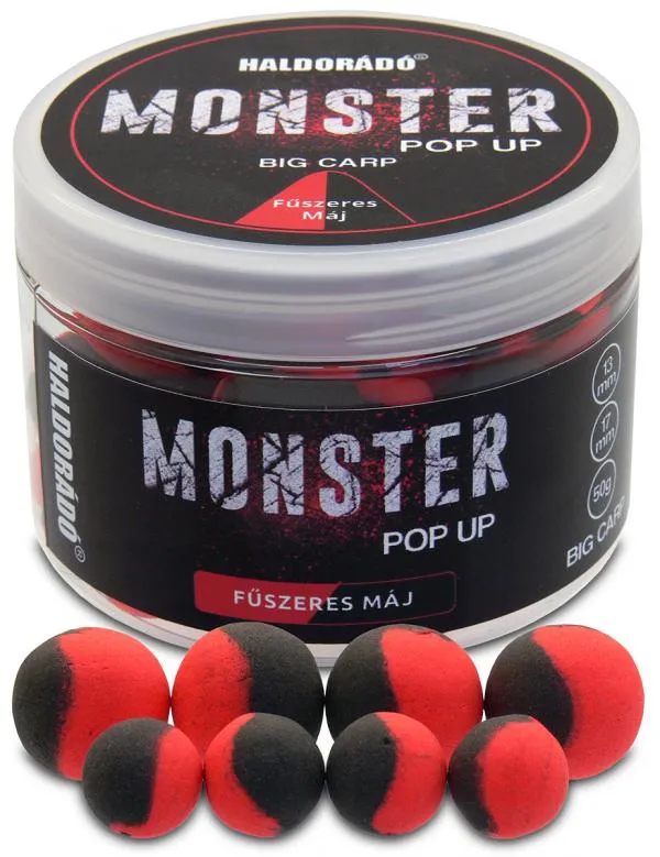 HALDORÁDÓ MONSTER Pop Up Big Carp 13, 17 mm  - Fűszeres Má...