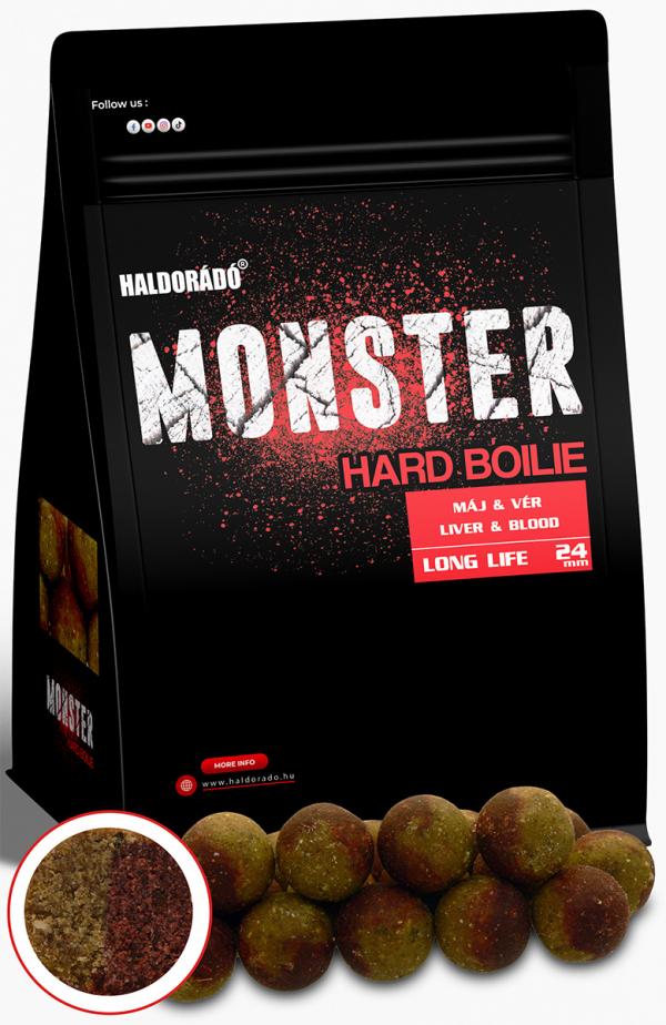 HALDORÁDÓ MONSTER Hard Boilie 24+ - Máj & Vér
