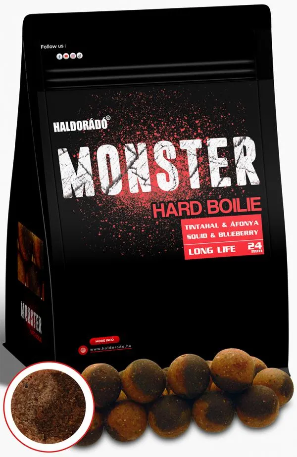 HALDORÁDÓ MONSTER Hard Boilie 24+ - Tintahal & Áfonya