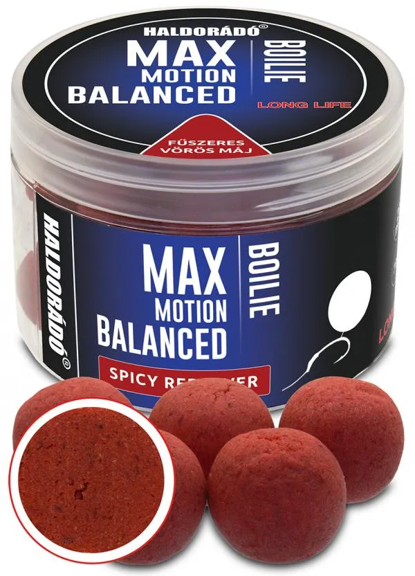 HALDORÁDÓ MAX MOTION Boilie Balanced 20 mm - Fűszeres Vörö...