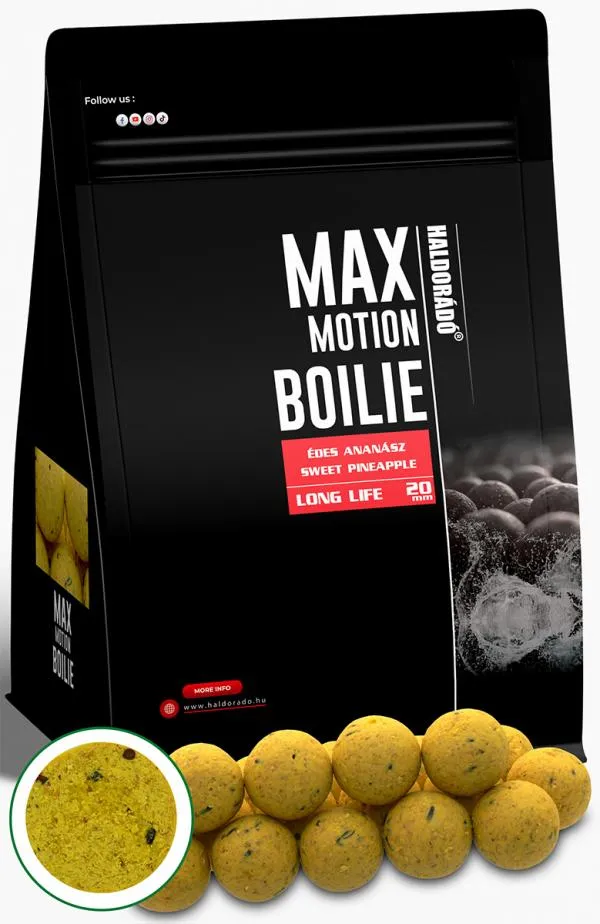 HALDORÁDÓ MAX MOTION Boilie Long Life 20 mm - Édes Ananász...