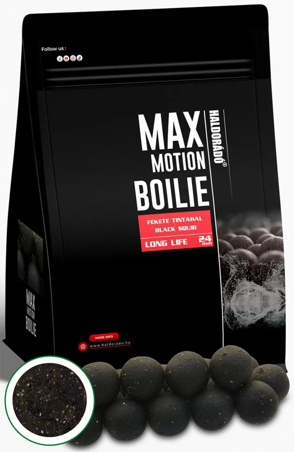 HALDORÁDÓ MAX MOTION Boilie Long Life 24 mm - Fekete Tinta...