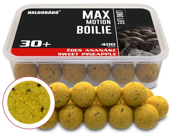 HALDORÁDÓ MAX MOTION Boilie Long Life 30+ mm - Édes Ananás...