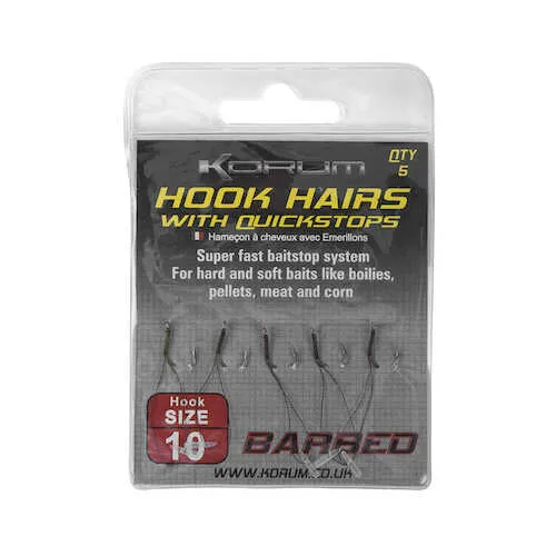 BARBED HOOK HAIRS WITH QUICKSTOPS - SIZE 16